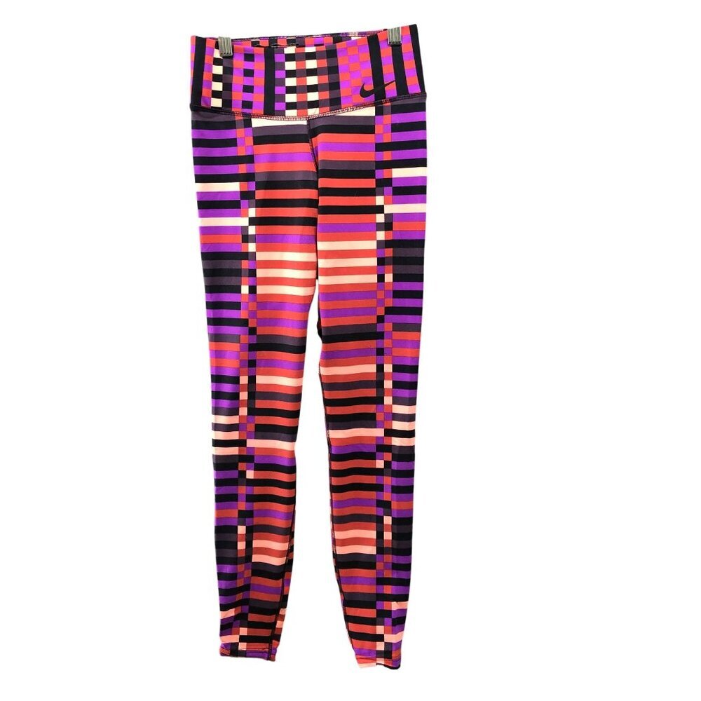 Nike Pink Printed Leggings Womens XS Full Length Yoga Gym Multicolor Geometric